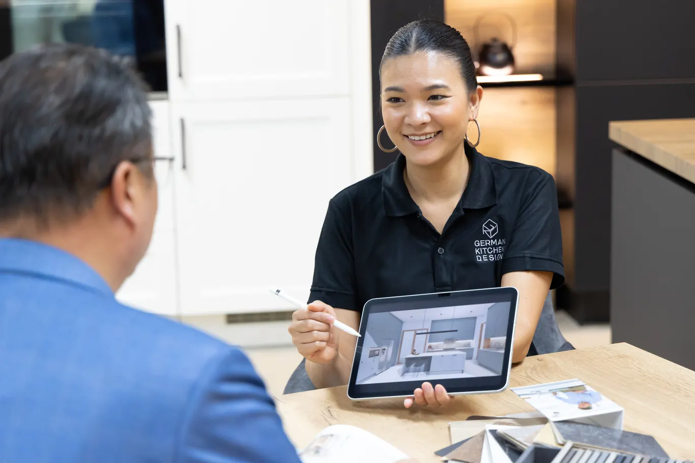 A design consultation at the German Kitchen Design showroom